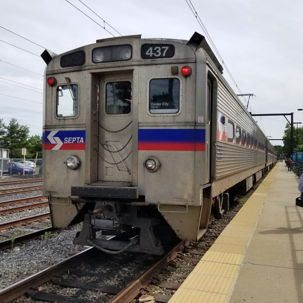 SEPTA train at Doylestown station.