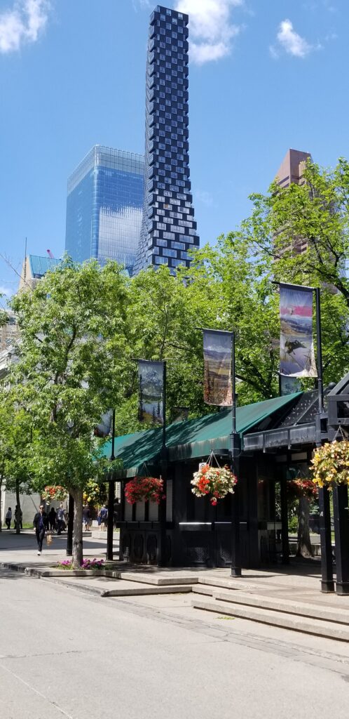 I alway like unusual buildings such as the Telus Sky Building in Calgary.