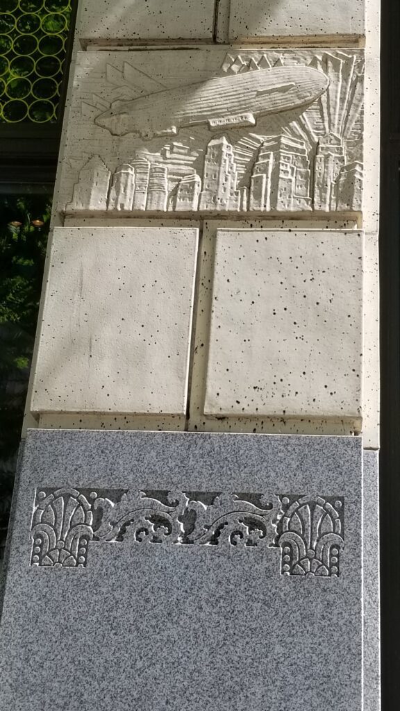 
An exterior Art Deco feature on the Marine Building, Vancouver.