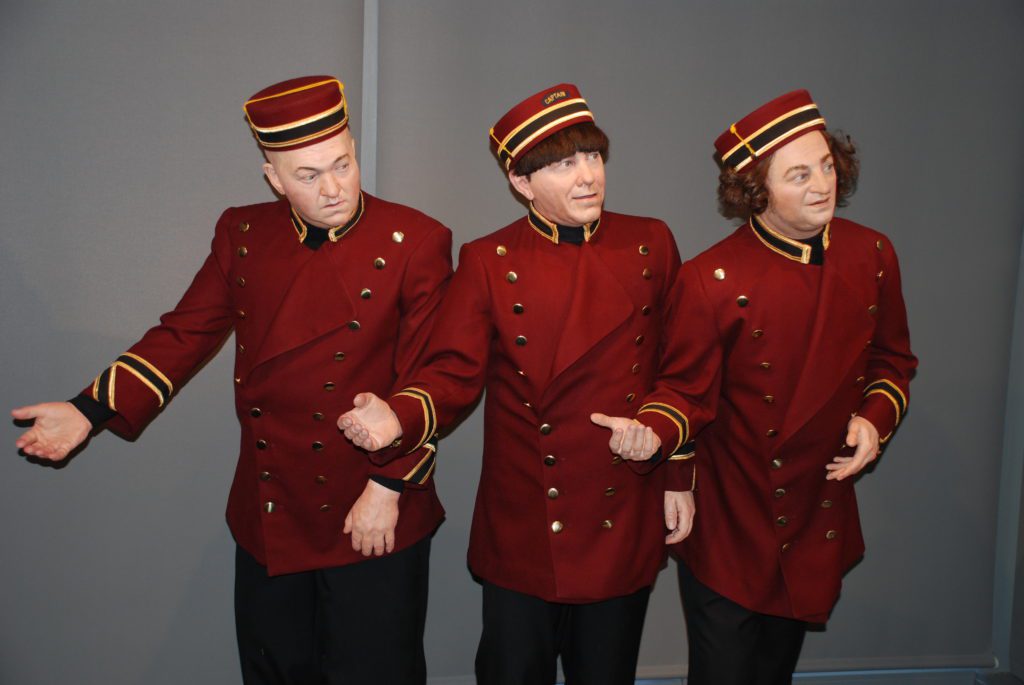 Three Stooges wax figures at the Stoogeum