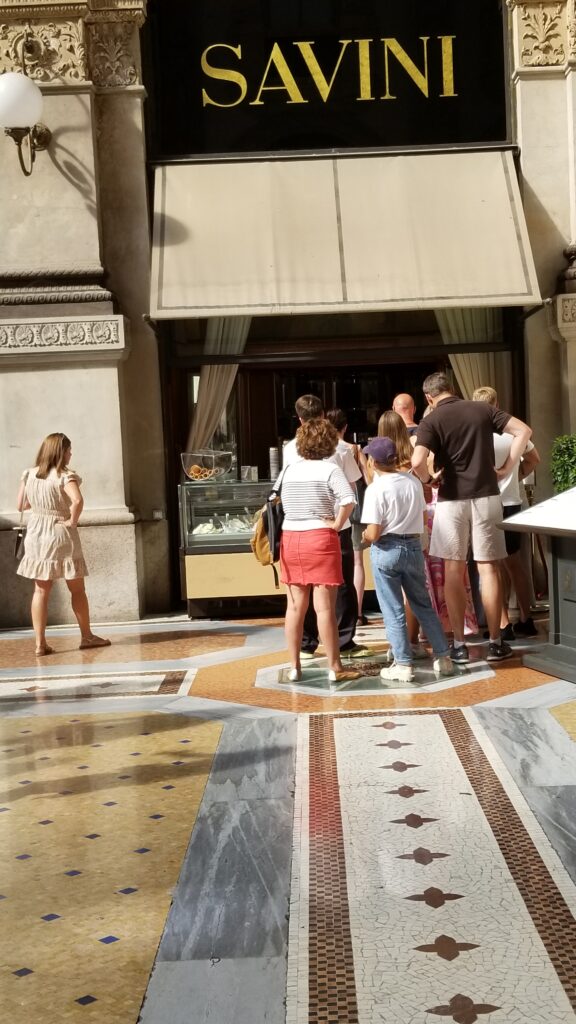 Gelato at the Vittorio Emanuel II Galleria