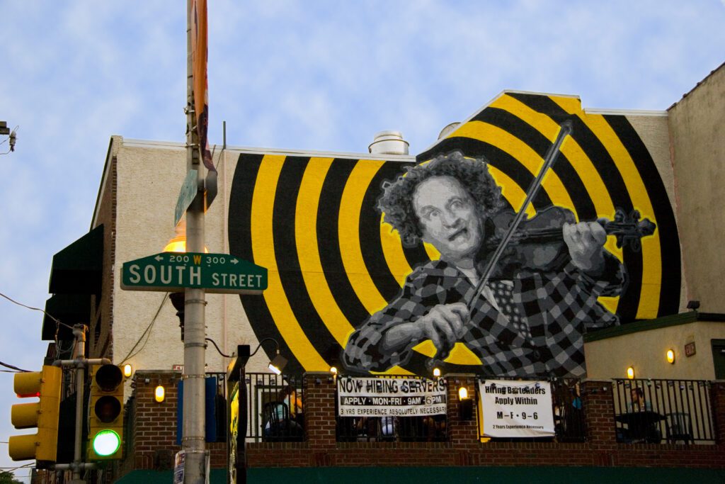 Larry Fine of The Three Stooges playing the violin