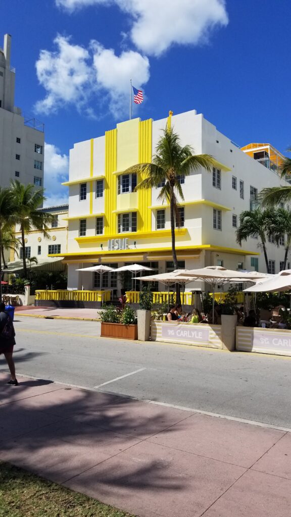 Hotel Leslie is an excellent example of the art deco style hotels that make up South Beach in Miami. FL.
