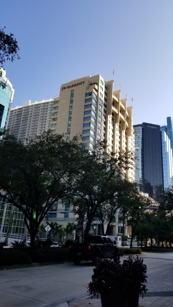 Our excellent hotel in Miami, FL. The JW Marriott situated on the upscale Brickell Avenue.