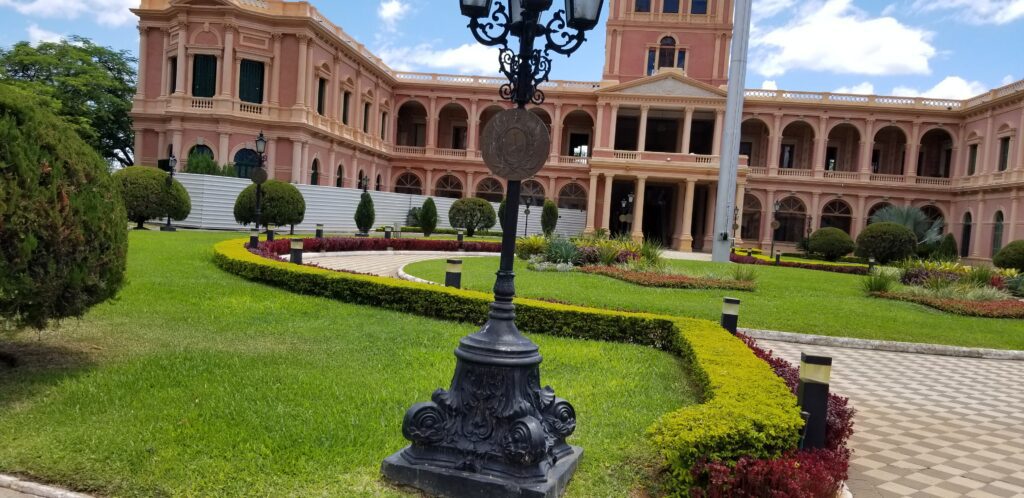 The historic presidential palace in Asuncion.