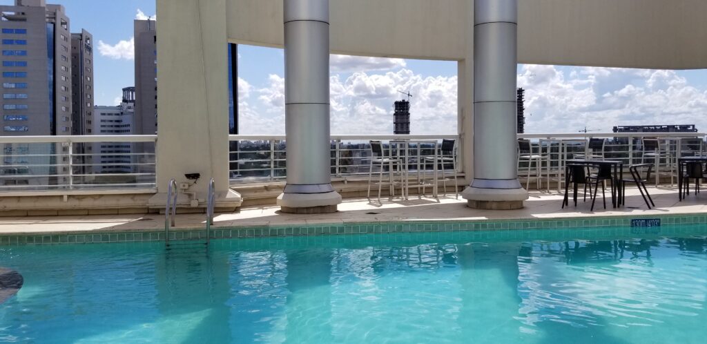 A comfortable place to cool off on a warm afternoon in Asuncion at the rooftop pool of the Sheraton