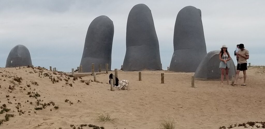 You certainly have to marvel at the ingenuity of the sculptor. It;'s the La Mano de Punta del Este, Uruguay.