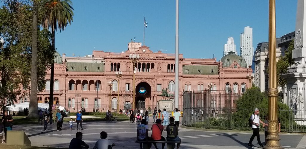 Casa Rosado ( Pink House), Buenos Aires Argentina is the office of the Argentinian President