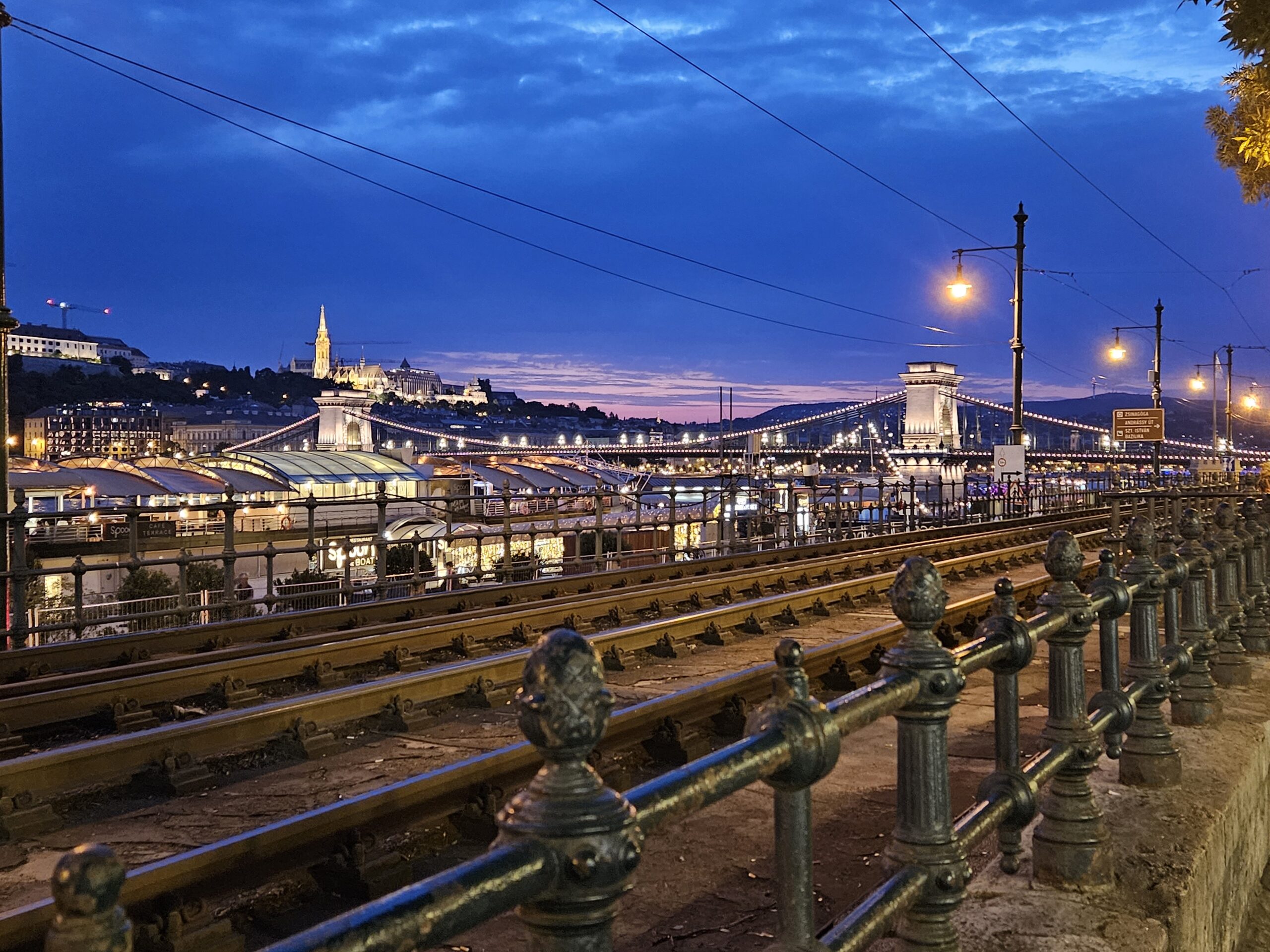 Overlooking the beautiful Blue Danube in Budapest, Hungary.