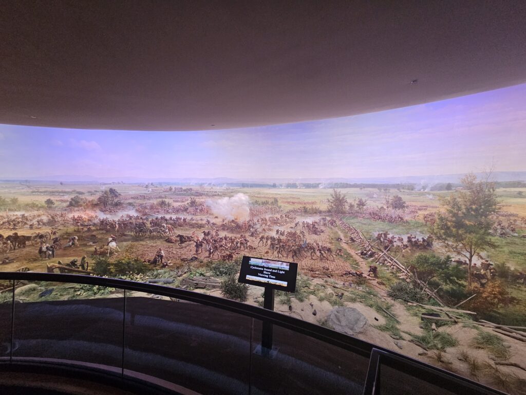 A portion of the Gettysburg Cyclorama where the battle comes to life